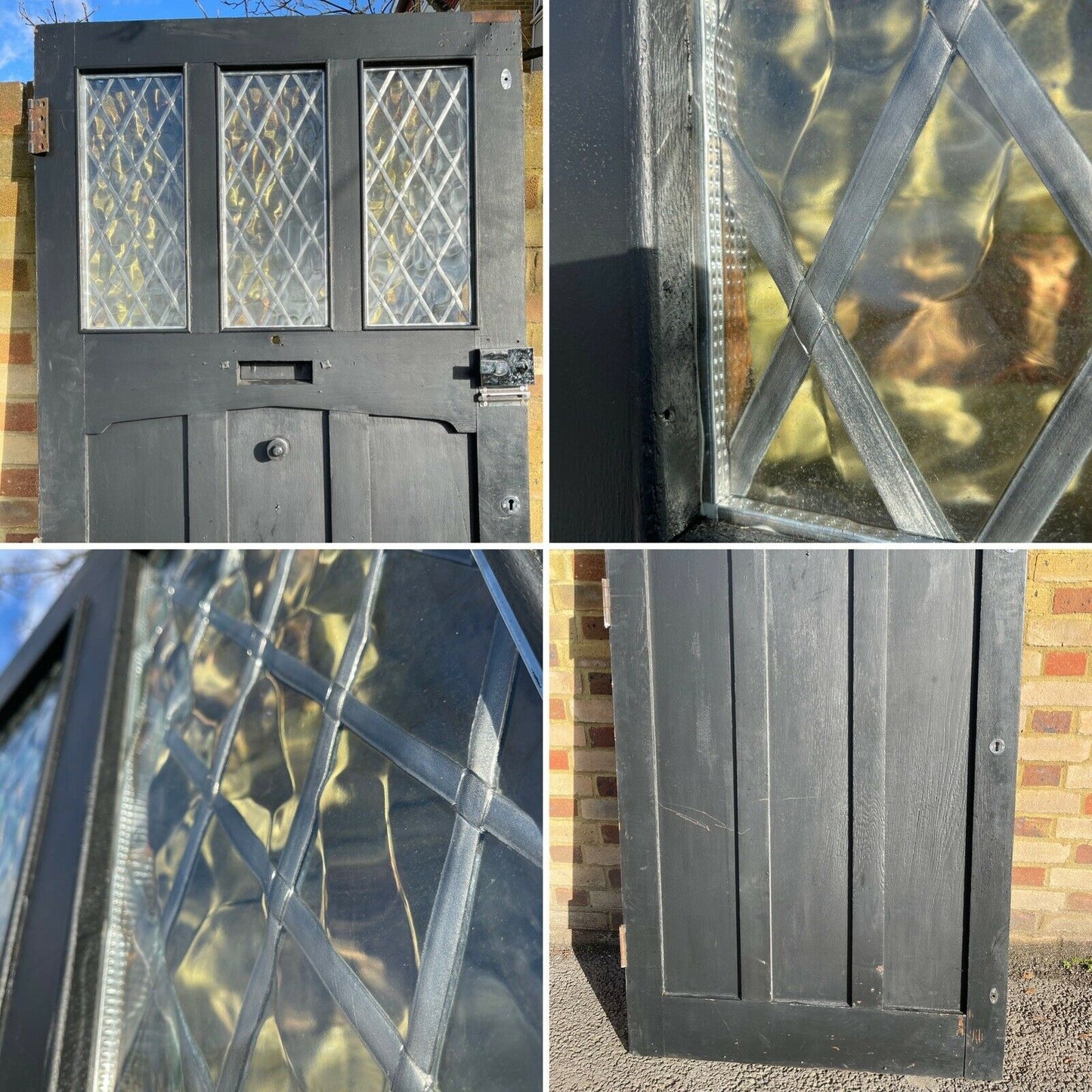 Reclaimed Arts Craft Oak Wooden Front Door Leaded Doubled Glazed 2127 x 910mm