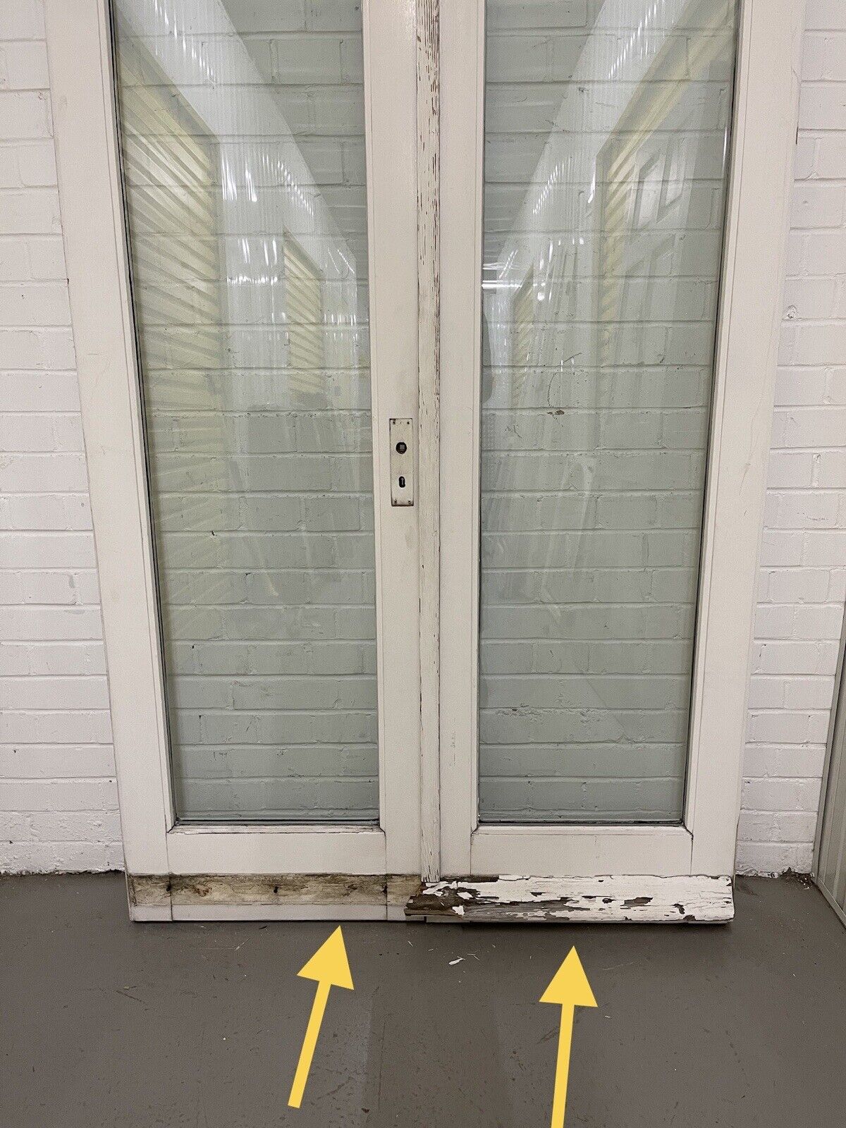 Reclaimed Old French Double Glazed Glass Wooden Double Doors 1995 or 1985 x 1200