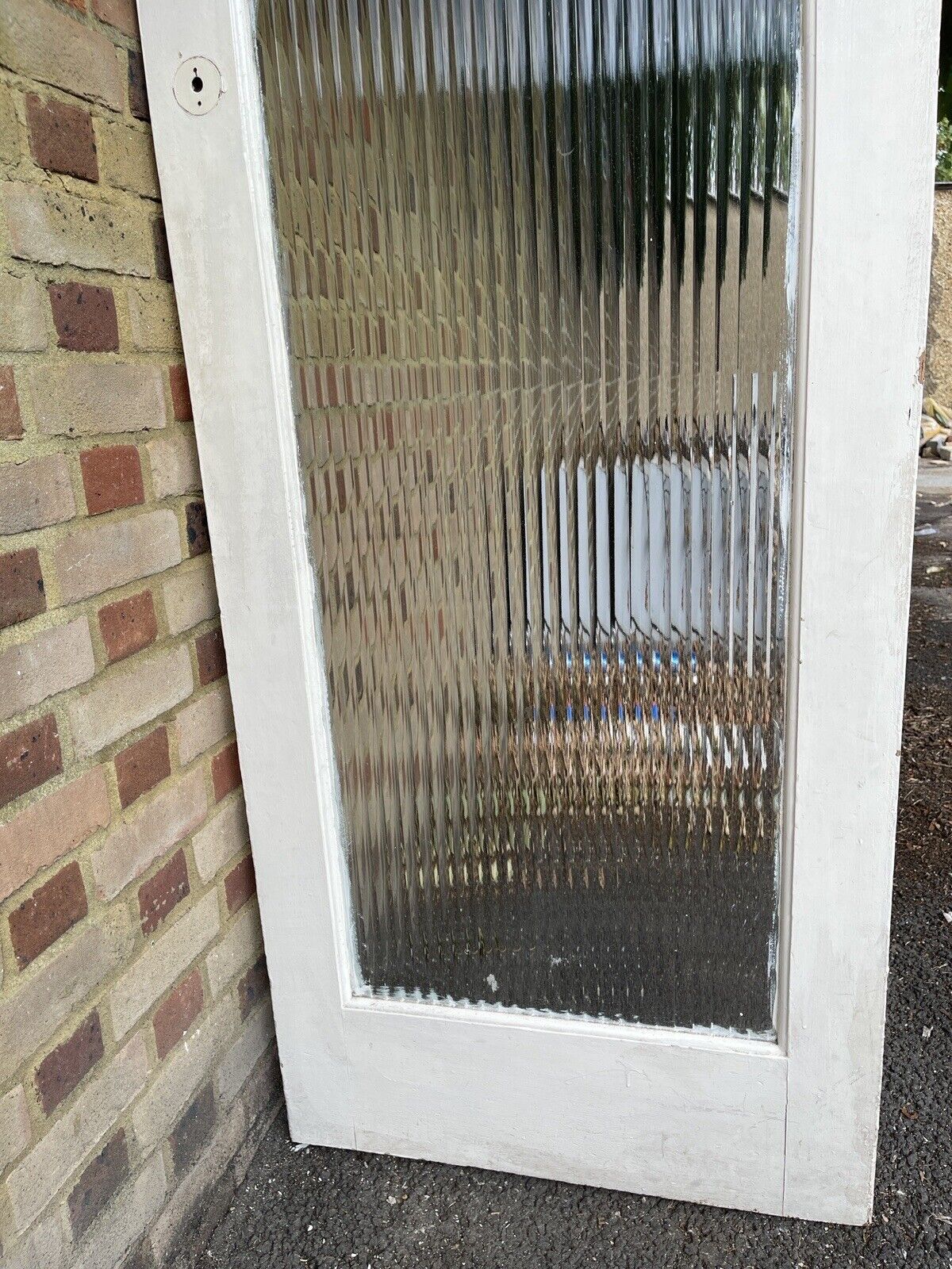 Reclaimed Reeded Glass Internal Or External Door 1970 x 762mm