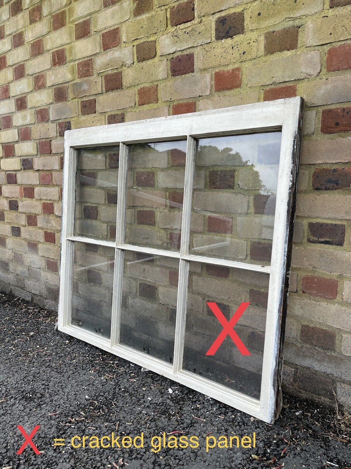 Reclaimed Old Georgian 6 Panel Wooden Window 1067 x 915mm