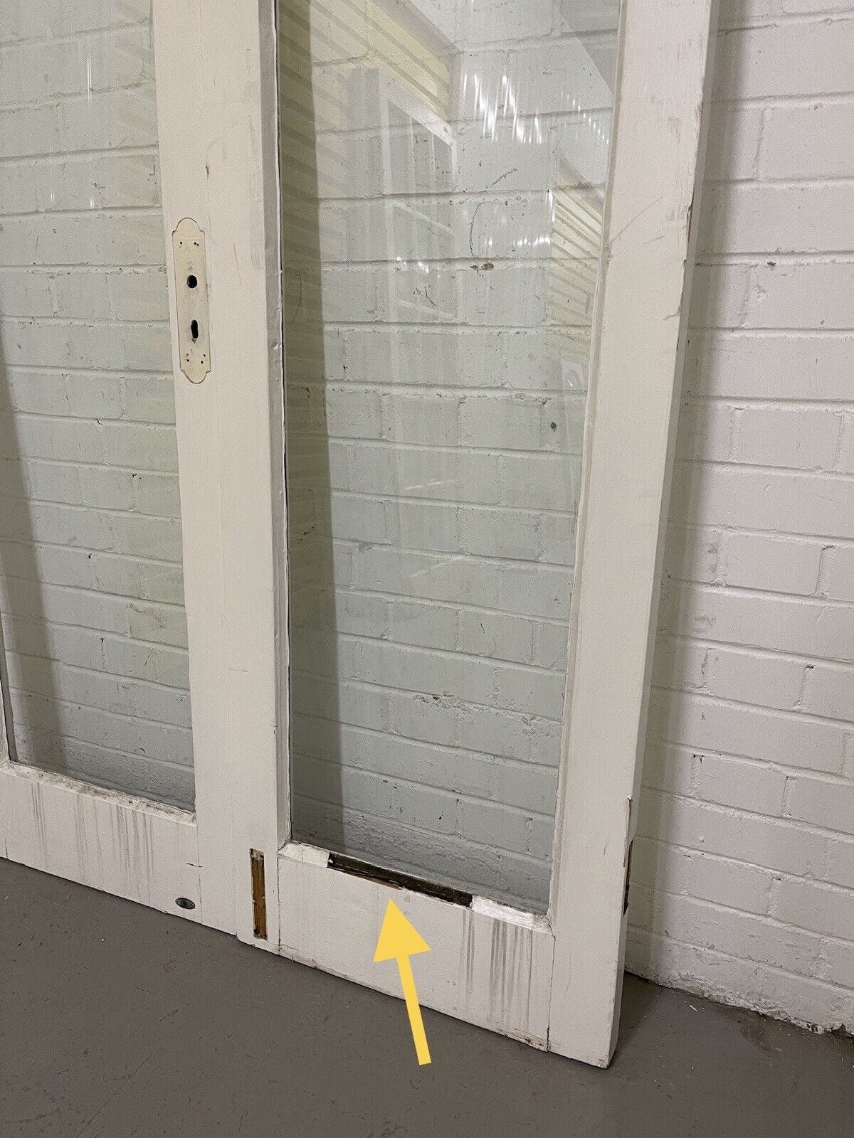 Reclaimed Georgian French Single Panel Glass Wooden Double Doors 1980 x 1170mm