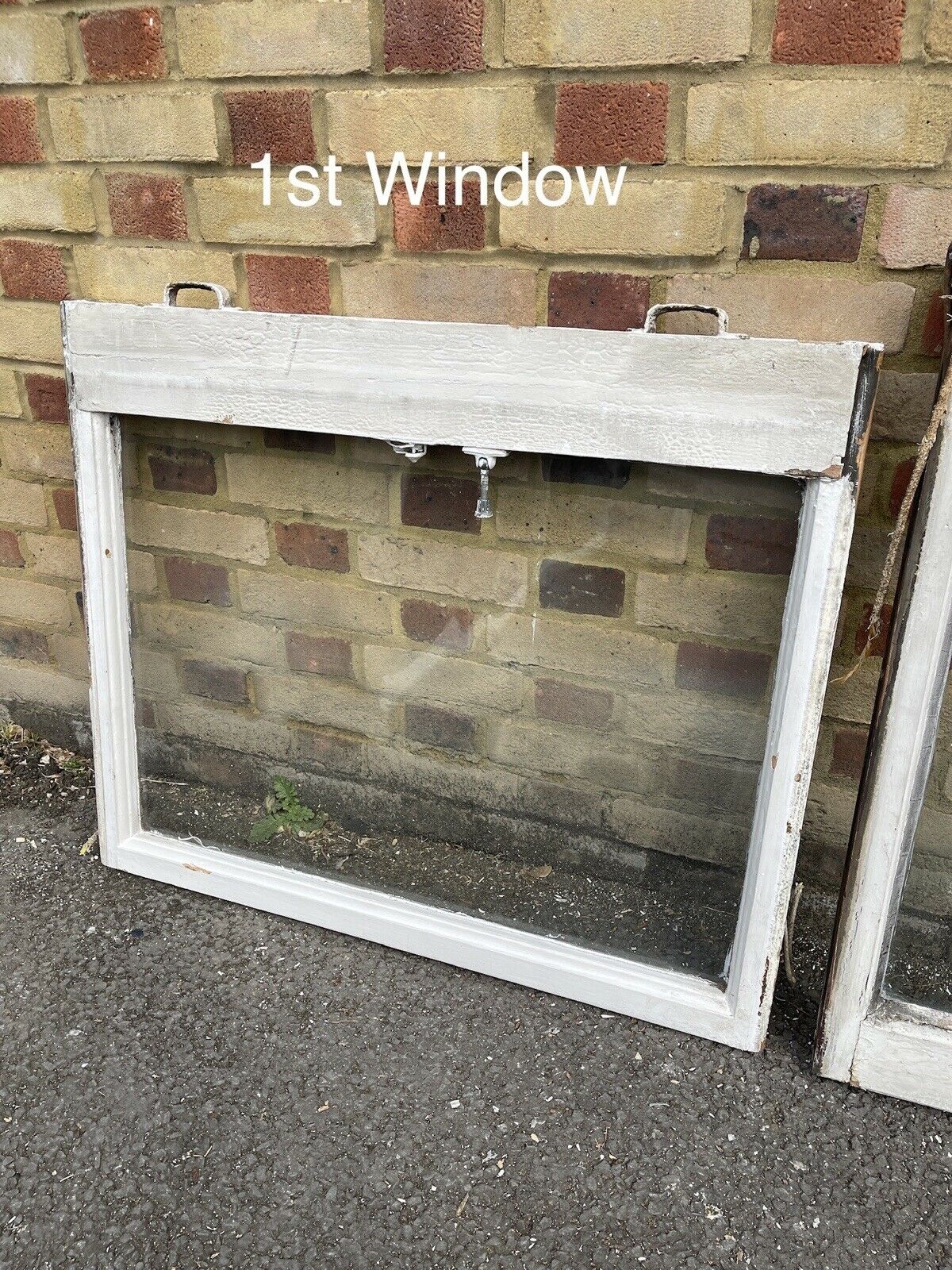 Job Lot Of Reclaimed Old Wooden Panel Sash Windows Cylinder Wavy Glass X 4