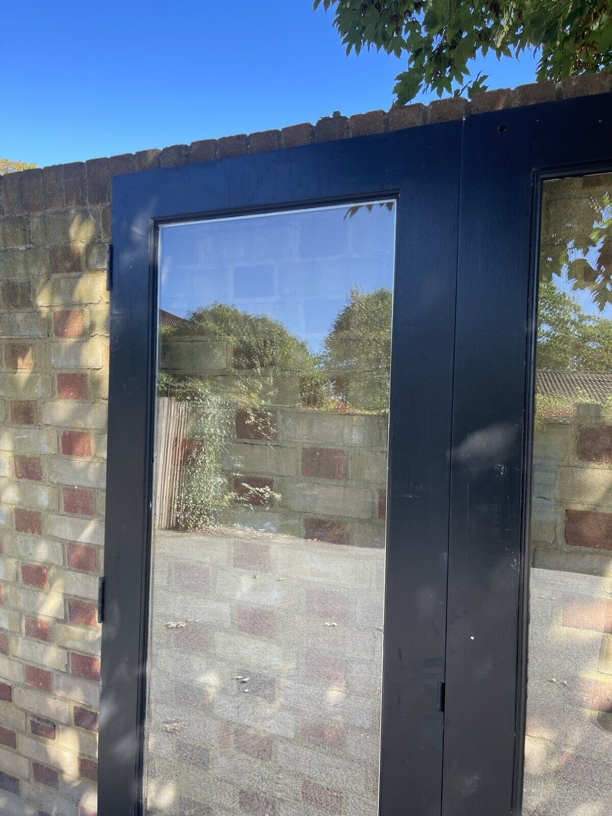 Reclaimed Old French Double Glazed Glass Wooden Double Doors 1540mm x 1975mm