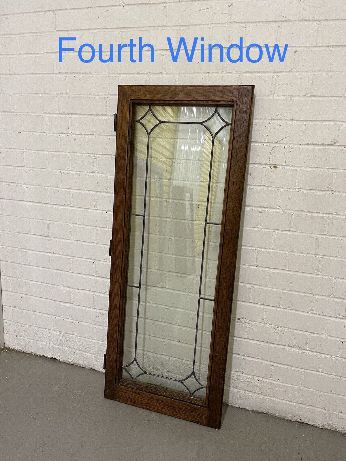 Job Lot Of Four Double Glazed Leaded Trim Oak Wooden Windows 1265 x 500mm