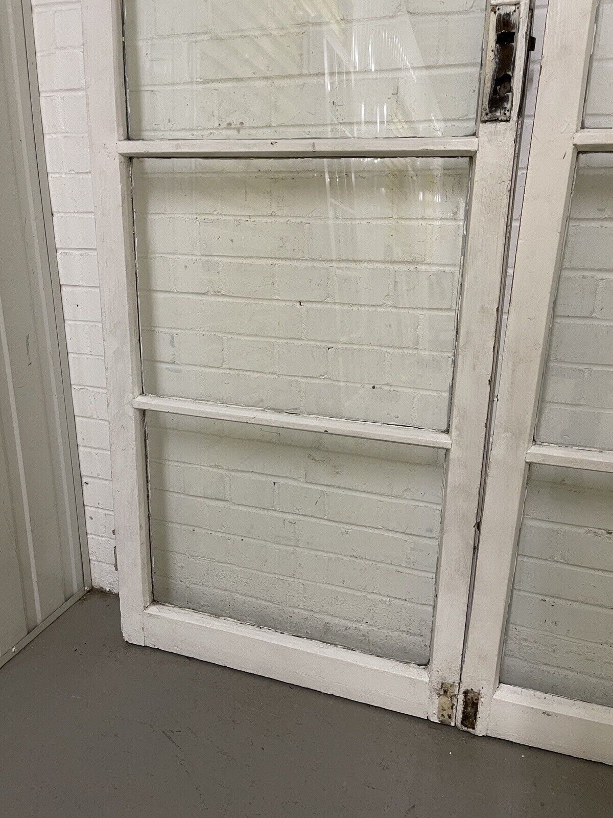 Reclaimed Georgian French Single Panel Glass Wooden Double Doors 2040 x 1490mm