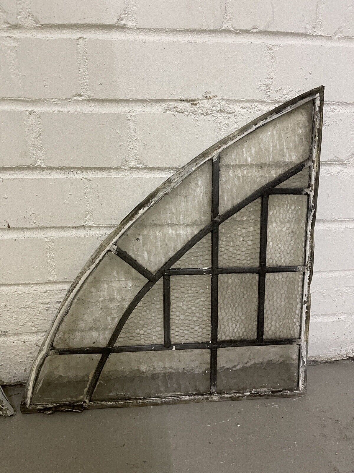 Reclaimed Fanlight Leaded Light Stained Glass Art Nouveau Window Panel