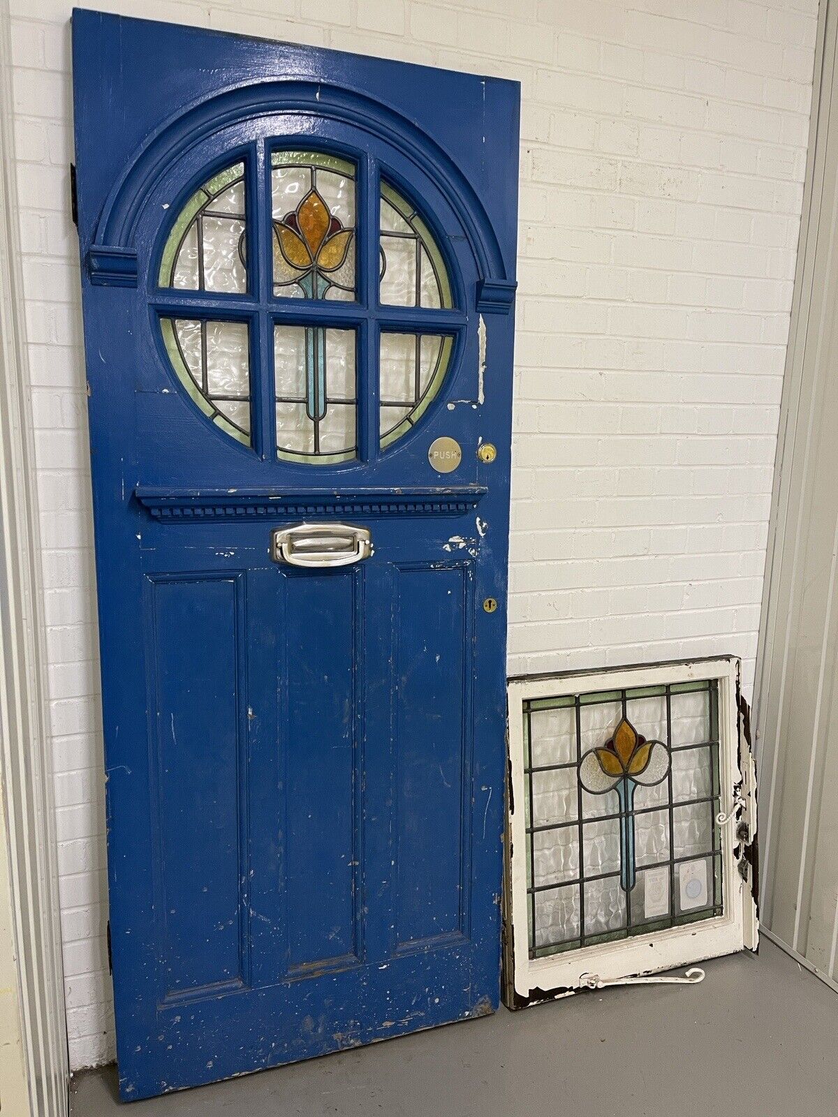 Reclaimed Victorian Georgian Edwardian Wooden Panel Front Door 2080mm x 860mm