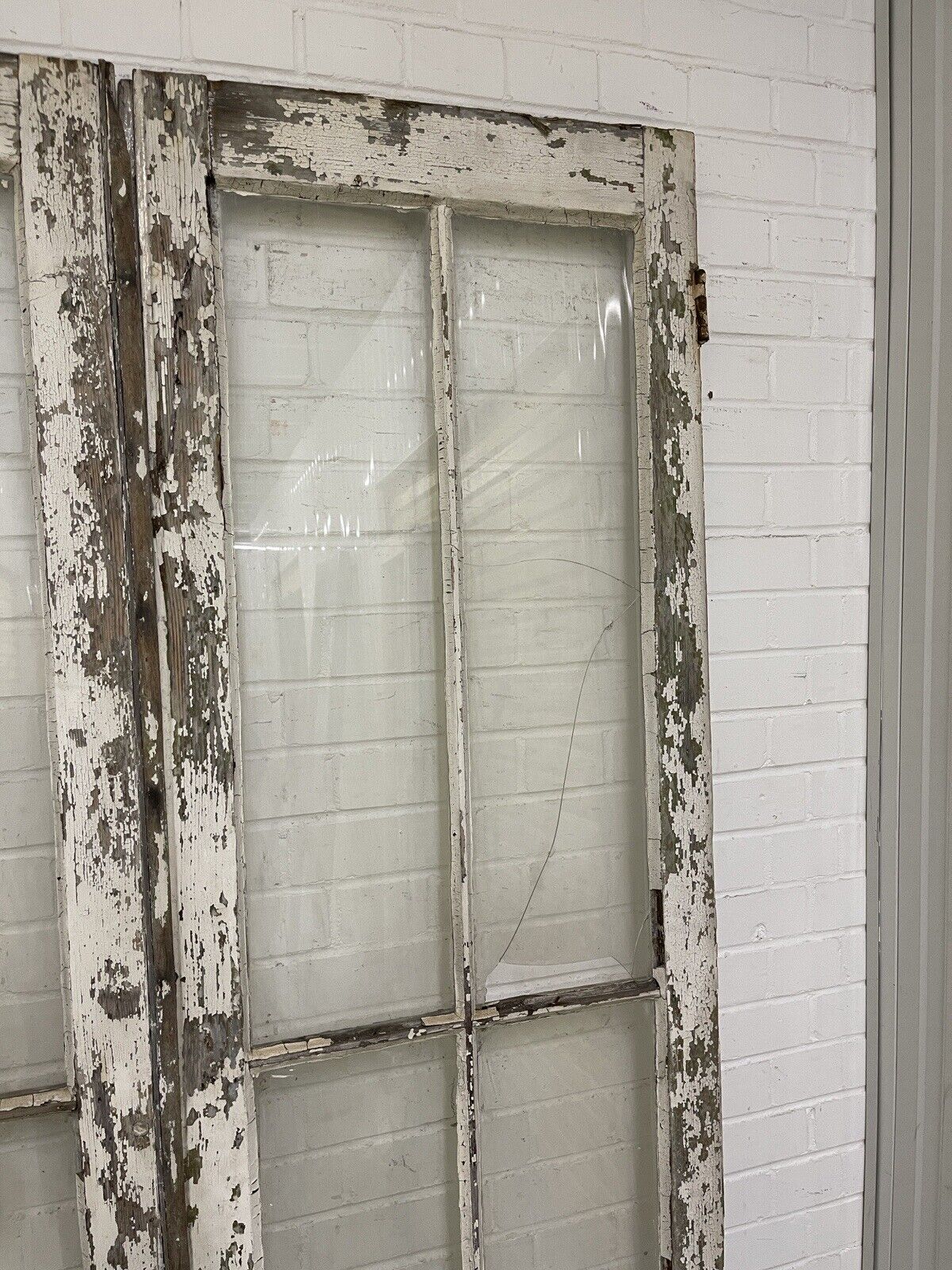 Reclaimed Georgian French Single Panel Glass Wooden Double Doors 2130 x 1210mm