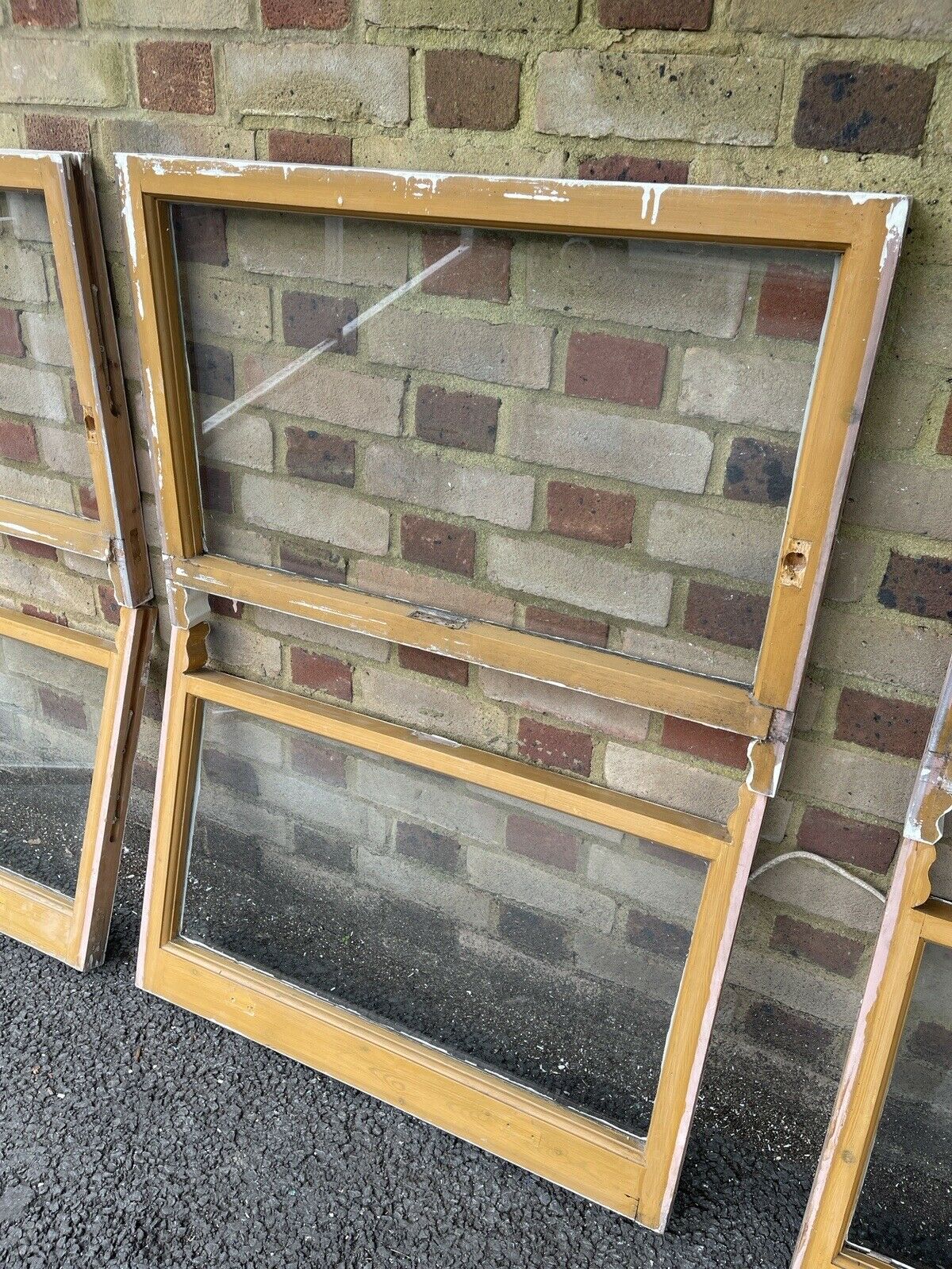 Reclaimed Old Victorian Panel Wooden Sash Windows Three pairs Job Lot