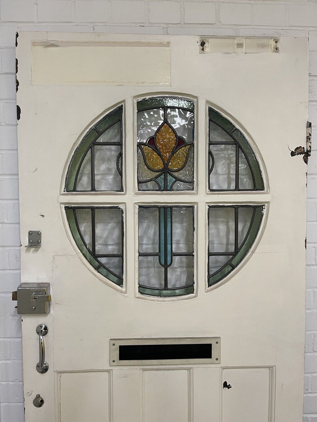 Reclaimed Victorian Georgian Edwardian Wooden Panel Front Door 2080mm x 860mm
