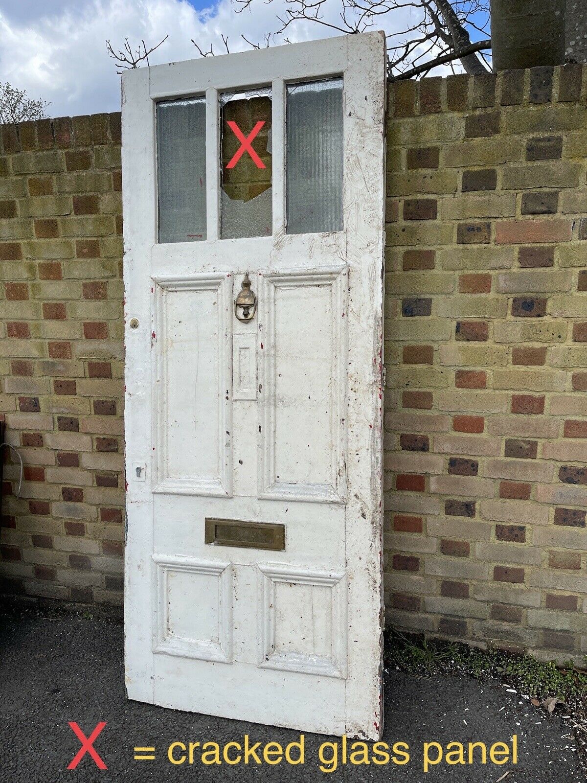 Reclaimed Old Edwardian Victorian Wooden Panel Front Door 2155mm x 890mm