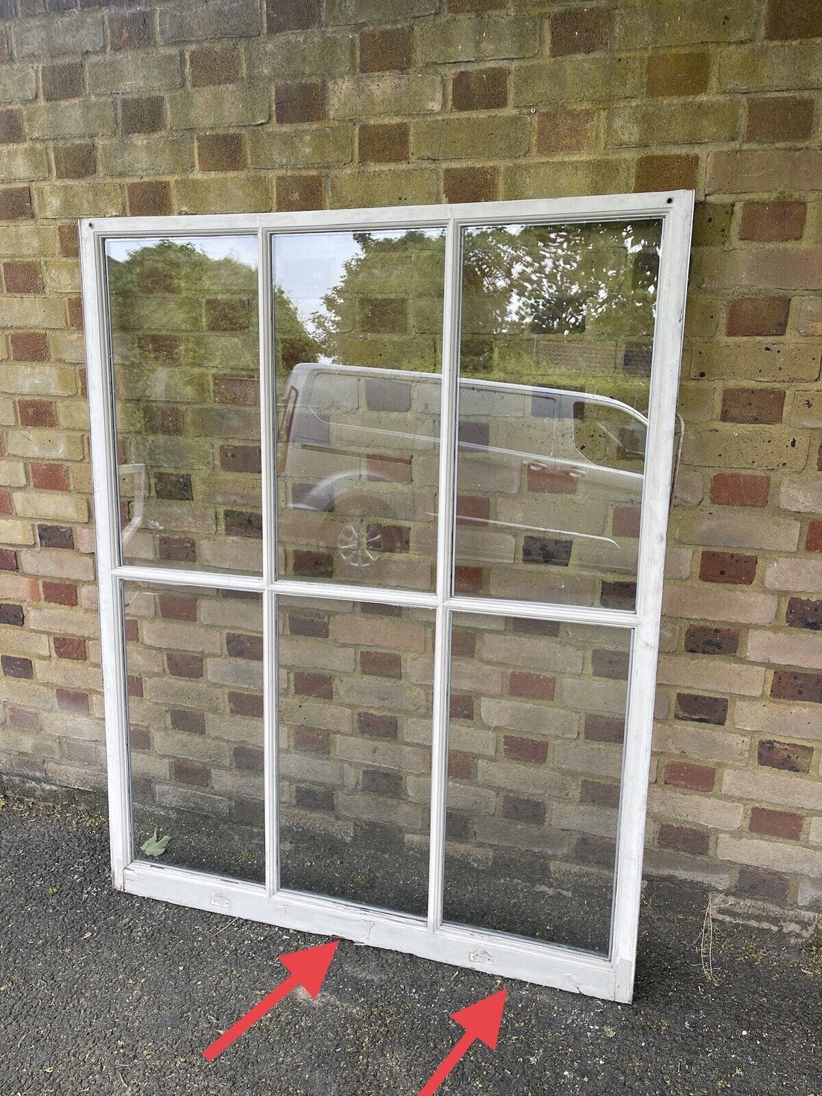 Large Reclaimed Double Glazed Georgian 6 Panel Wooden Window 1210 x 1530mm