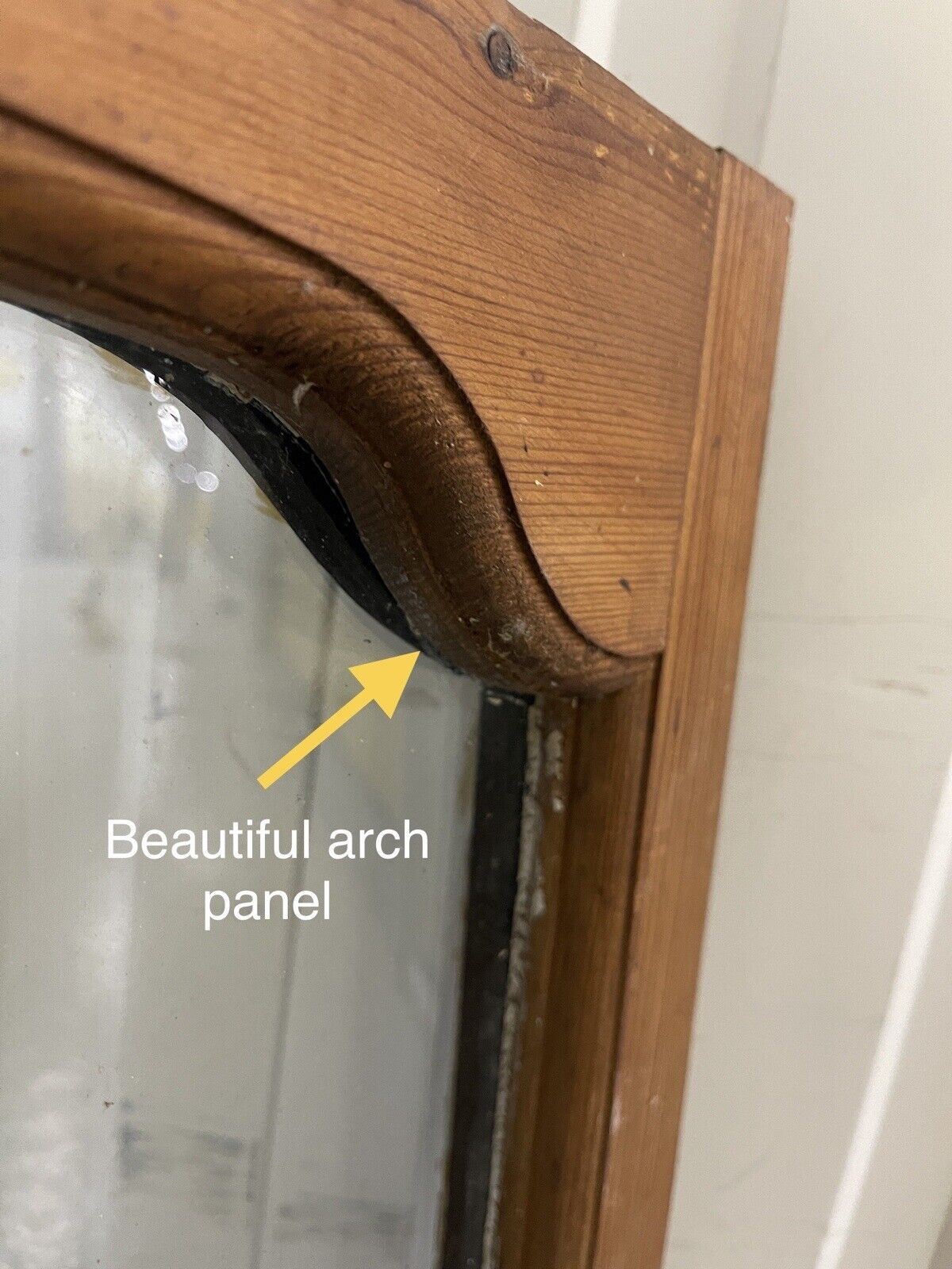Pair Of Fanlight Arch Double Glazed Wooden Windows 1010 x 373mm 1010 x 373mm