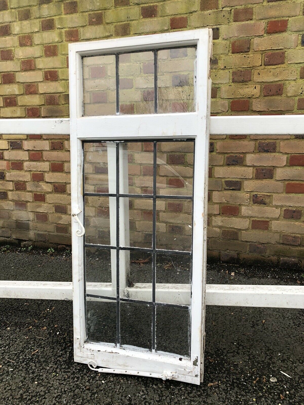 Reclaimed Leaded Light Panel Wooden Window