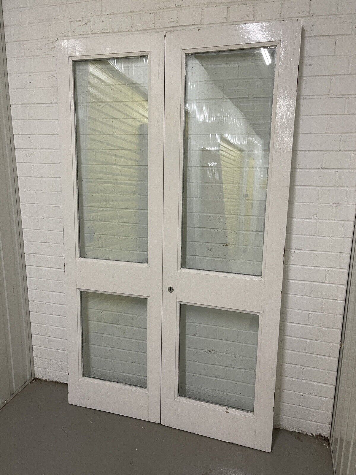 Reclaimed Old French Double Glazed Glass Wooden Double Doors 1978 x 1163mm