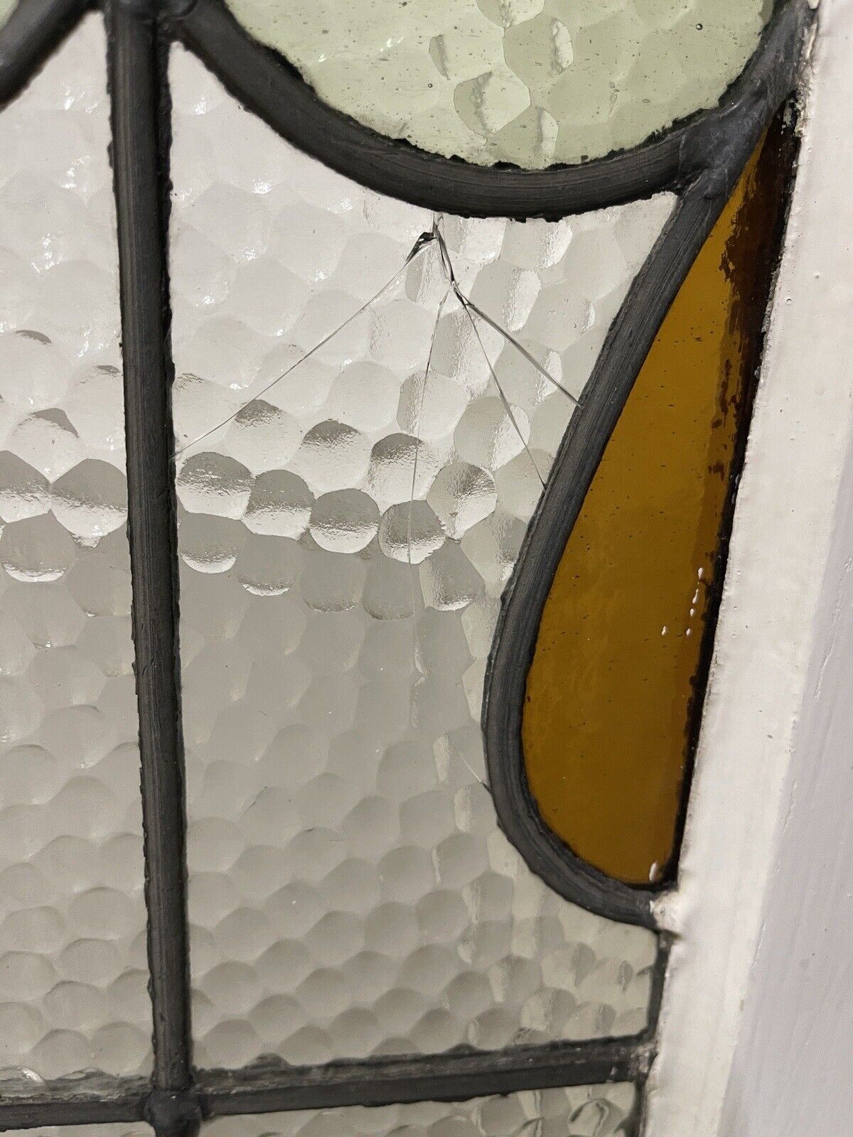 Reclaimed Leaded Light Stained Glass Window Panel 470 x 505mm