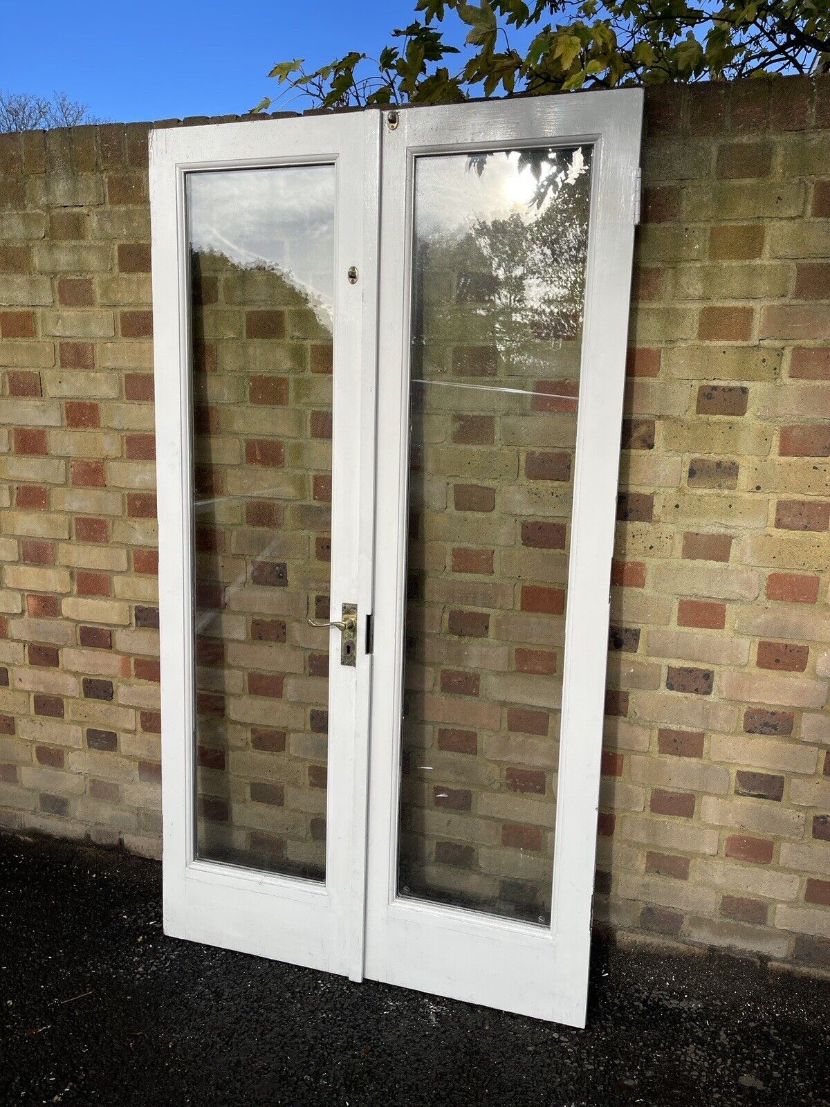 Reclaimed Old French Double Glazed Glass Wooden Double Doors 1997 x 1100mm