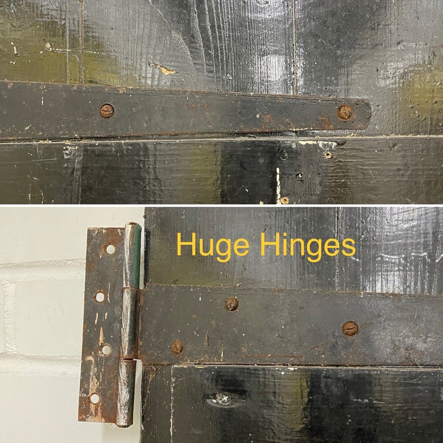 Reclaimed Wooden Plank Ledge Brace Door With Hinges Rim Lock No Key 1870 x 750mm