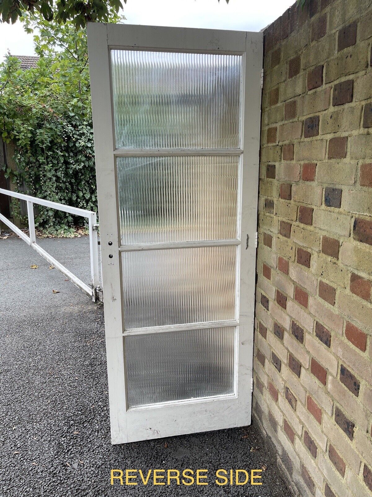 Reclaimed Reeded Glass Internal Or External Door 1970 or 1980 x 760mm