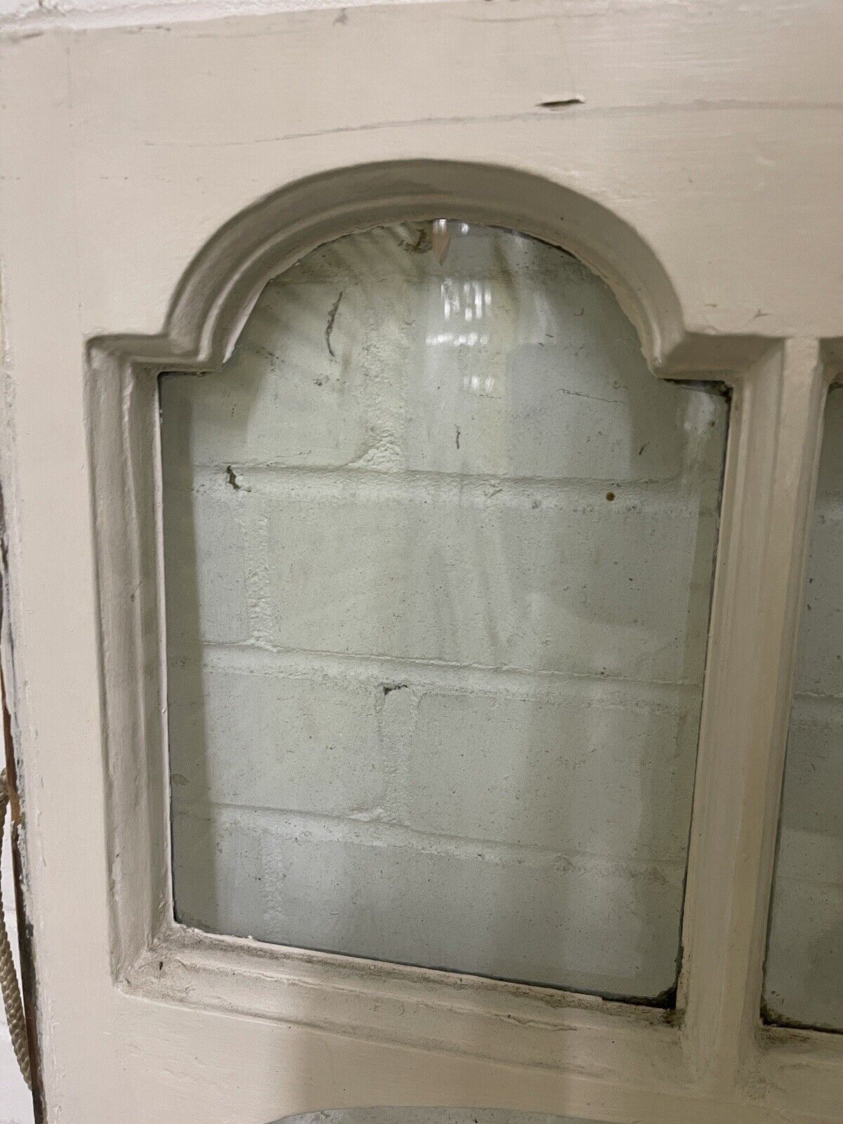 Pair Of Reclaimed Old Edwardian Arch Sash Wooden Windows 910 x 918 915 x 880mm