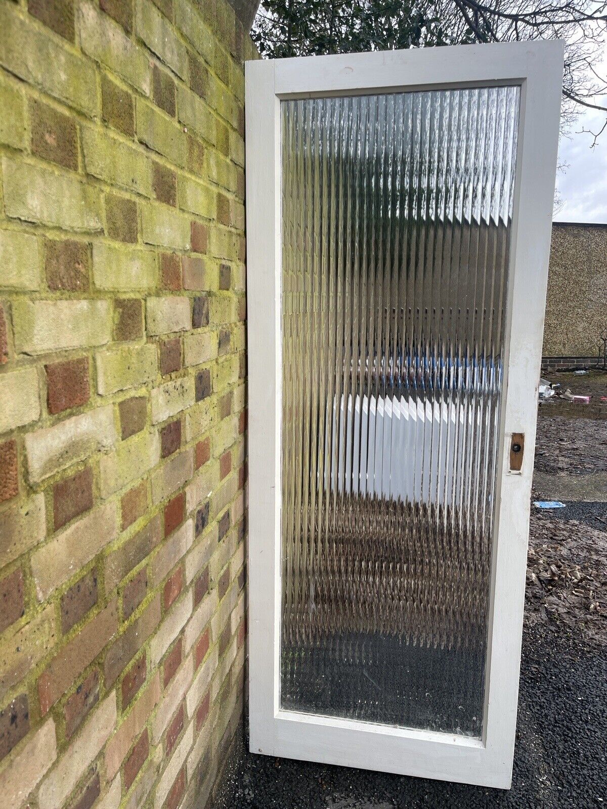 Reclaimed Reeded Glass Internal Or External Door 1920 x 755mm