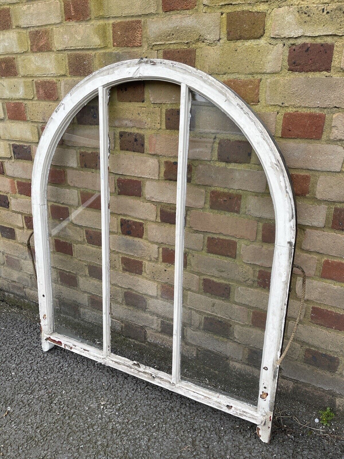 Reclaimed Old Victorian Edwardian Arch Panel Wooden Sash Window 955 x 1055mm