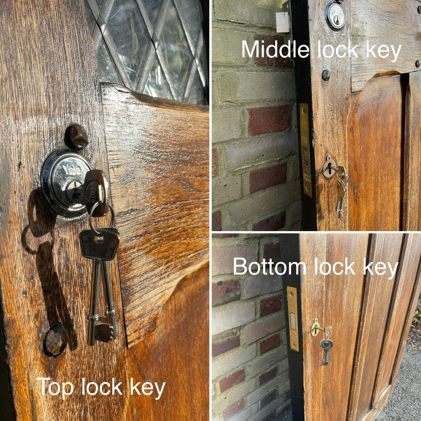 Reclaimed Arts Craft Oak Wooden Front Door Leaded Doubled Glazed 2127 x 910mm