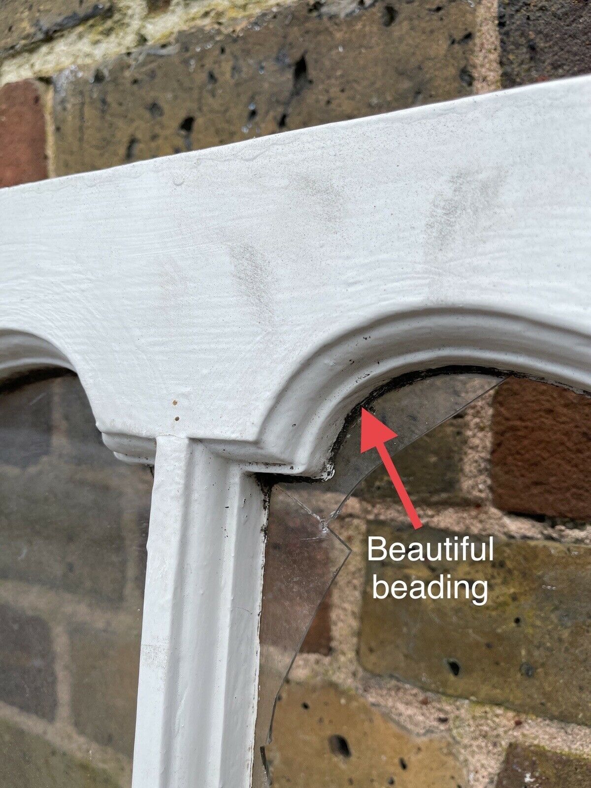 Reclaimed Old Edwardian Arch Panel Wooden Sash Window Rare Wood Carving