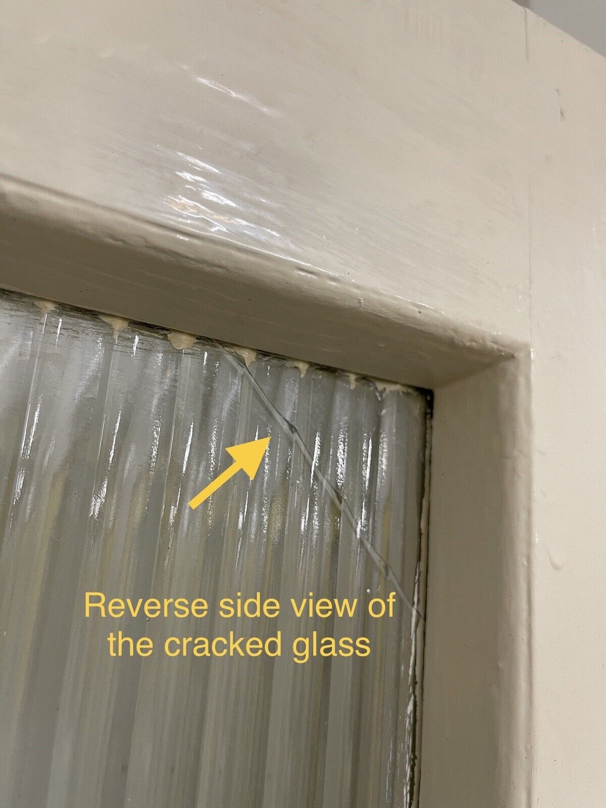 Reclaimed Reeded Glass Internal Or External Door 1937 or 1944 x 655mm
