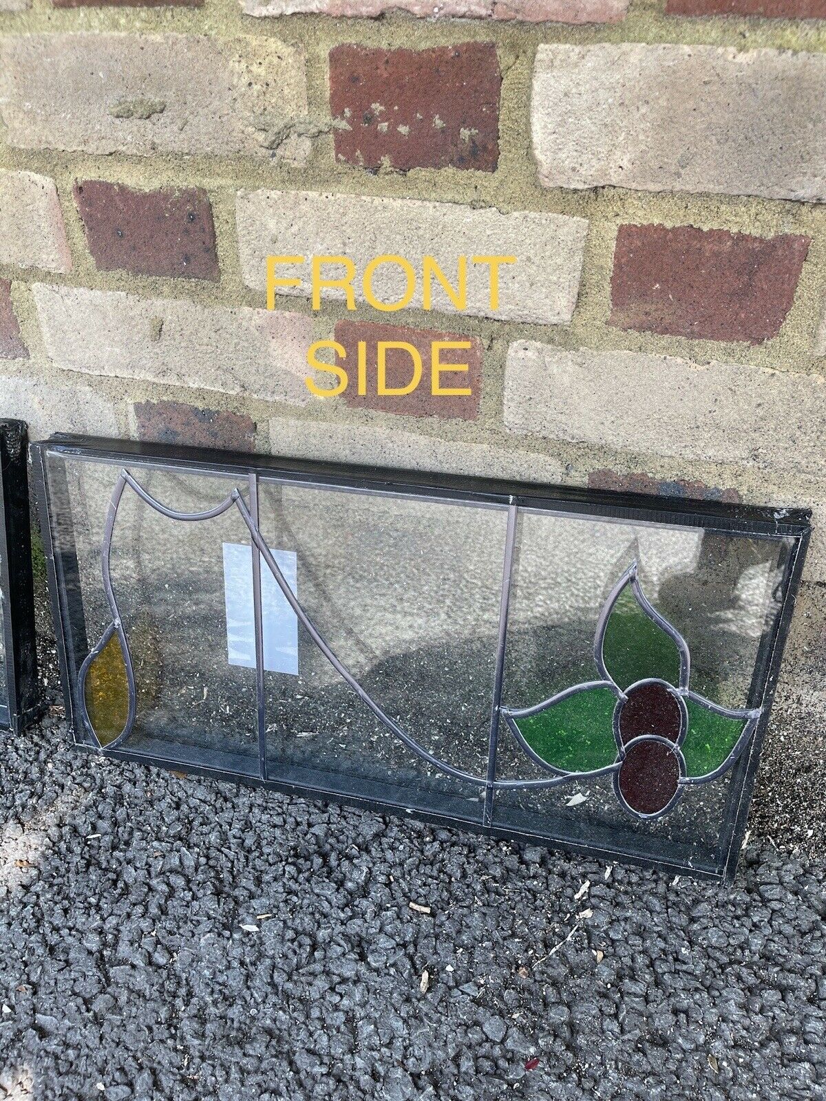 Job Lot Of Three Leaded Light Double Glazed Floral Stained Glass Panels