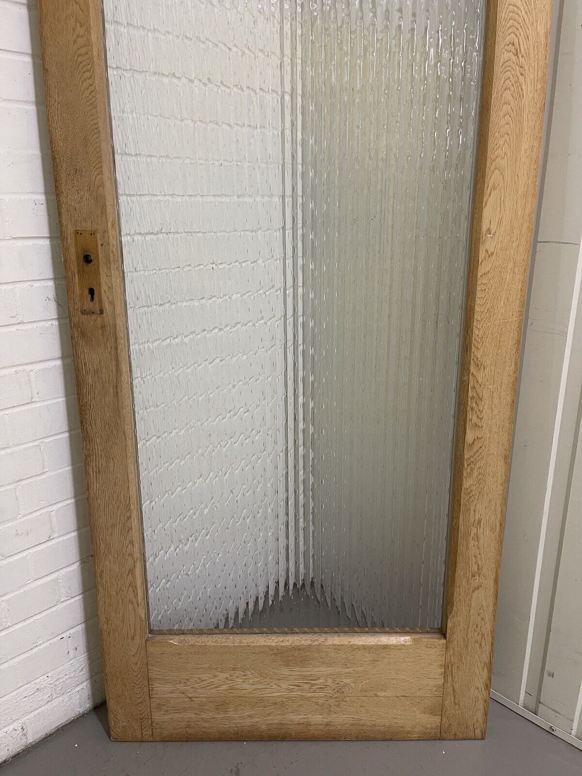 Reclaimed  Reeded Glass Internal Arts and Craft Door 1960 or 1970 x 835mm
