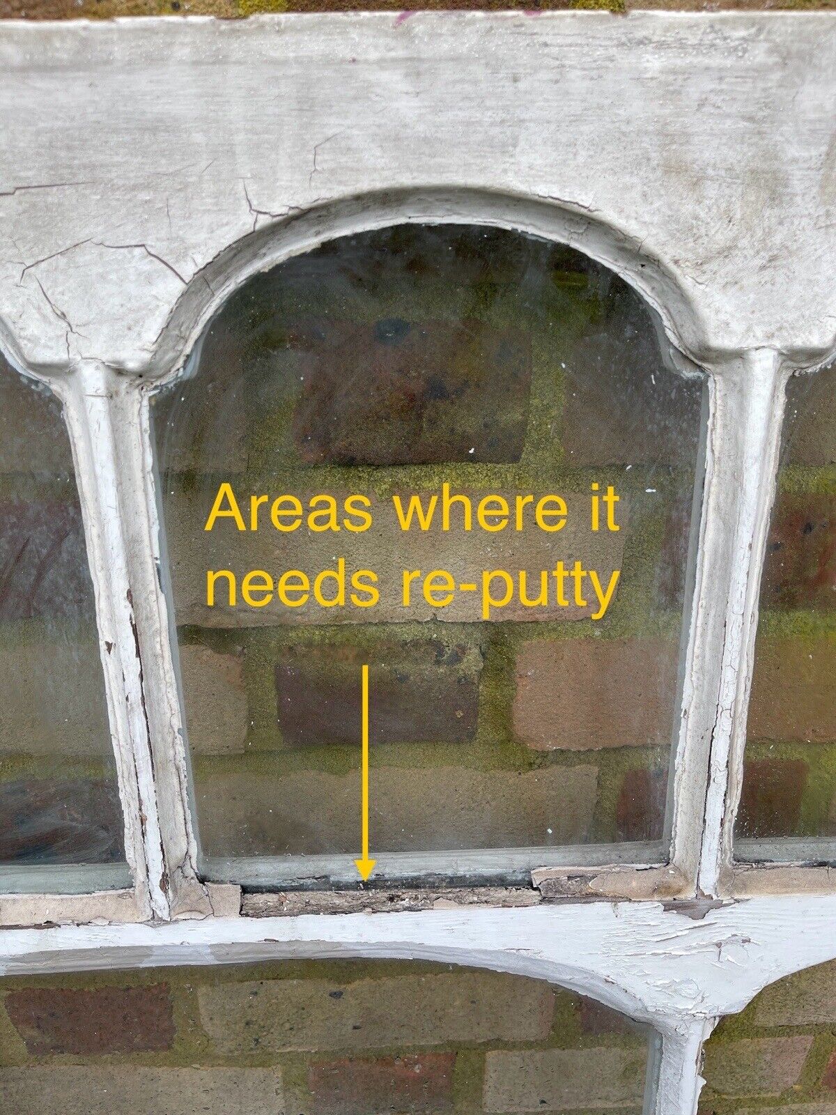Reclaimed Old Edwardian Arch Sash Wooden Window 985 x 930mm
