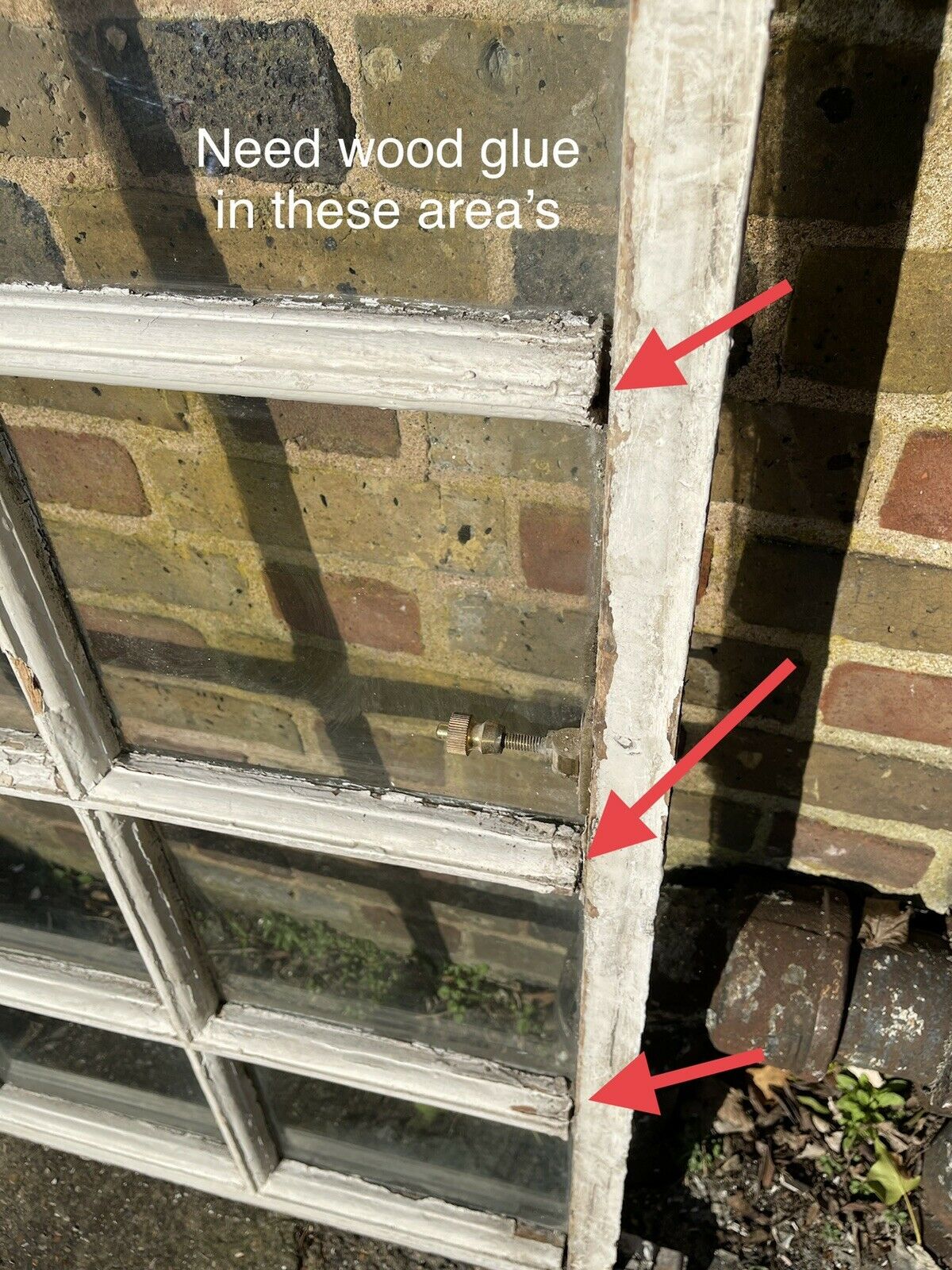 Large Reclaimed Old Georgian 10 Panel Wooden Sash Window
