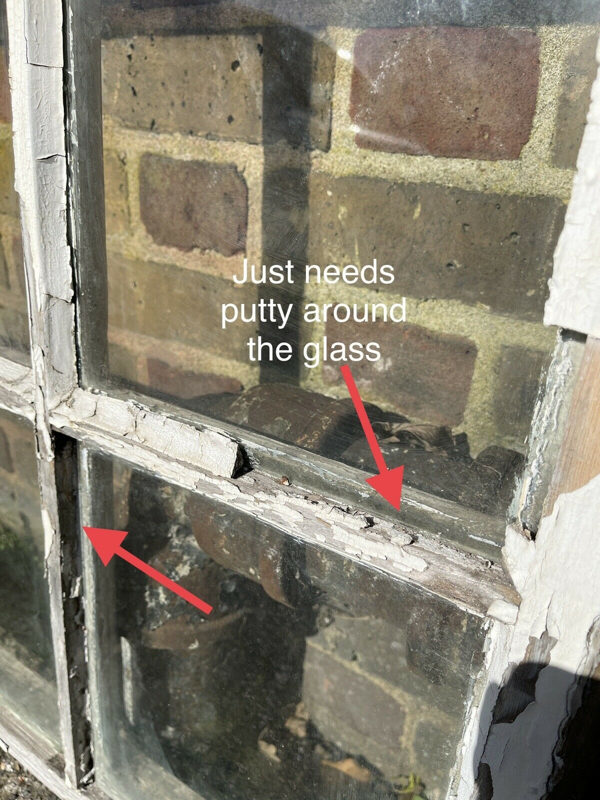 Large Reclaimed Old Georgian 10 Panel Wooden Sash Window