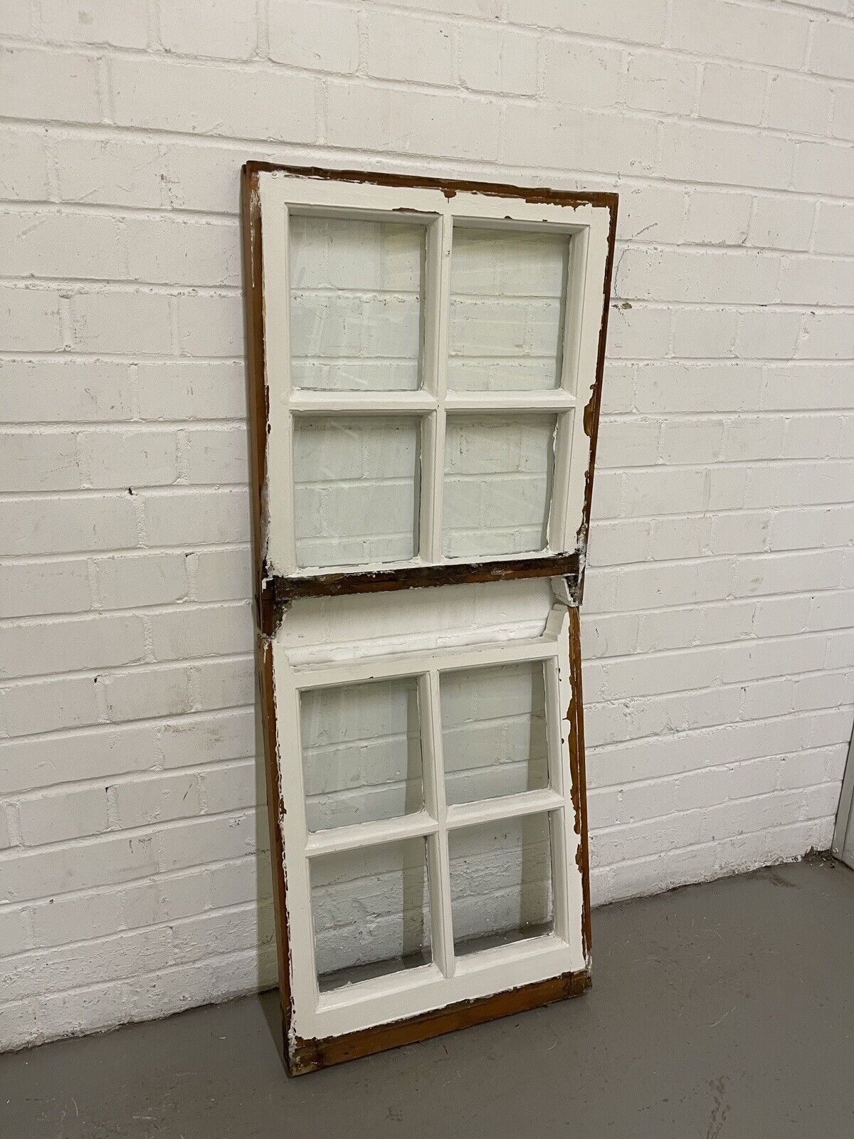 Pair Of Reclaimed Georgian 4 Panel Wooden Panel Sash Window 547 x 463mm