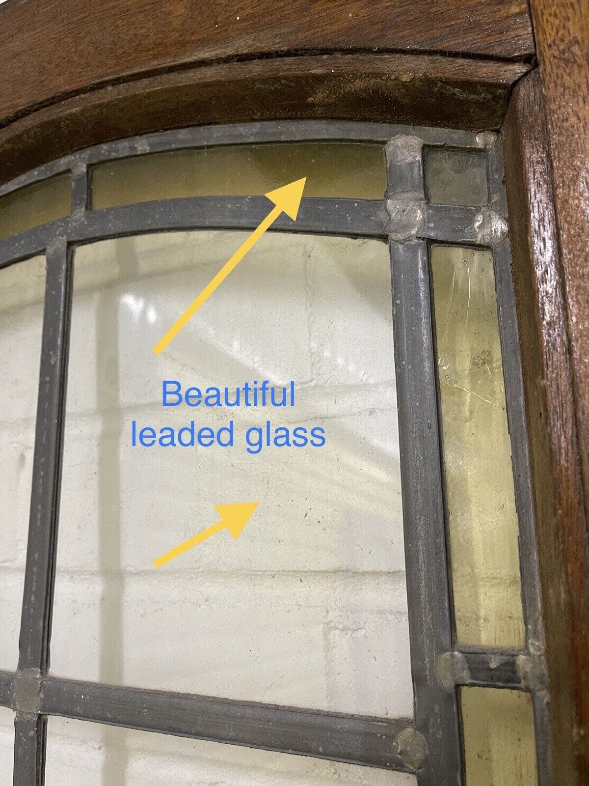 Reclaimed French Leaded Single Panel Glass Wooden Double Doors With Side Panels