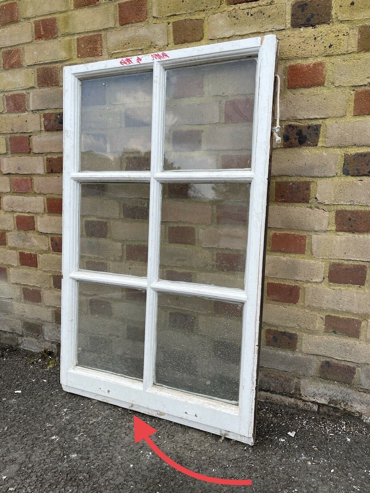 Reclaimed Old Georgian 6 Panel Wooden Window 1115mm Or 1080 x 695mm