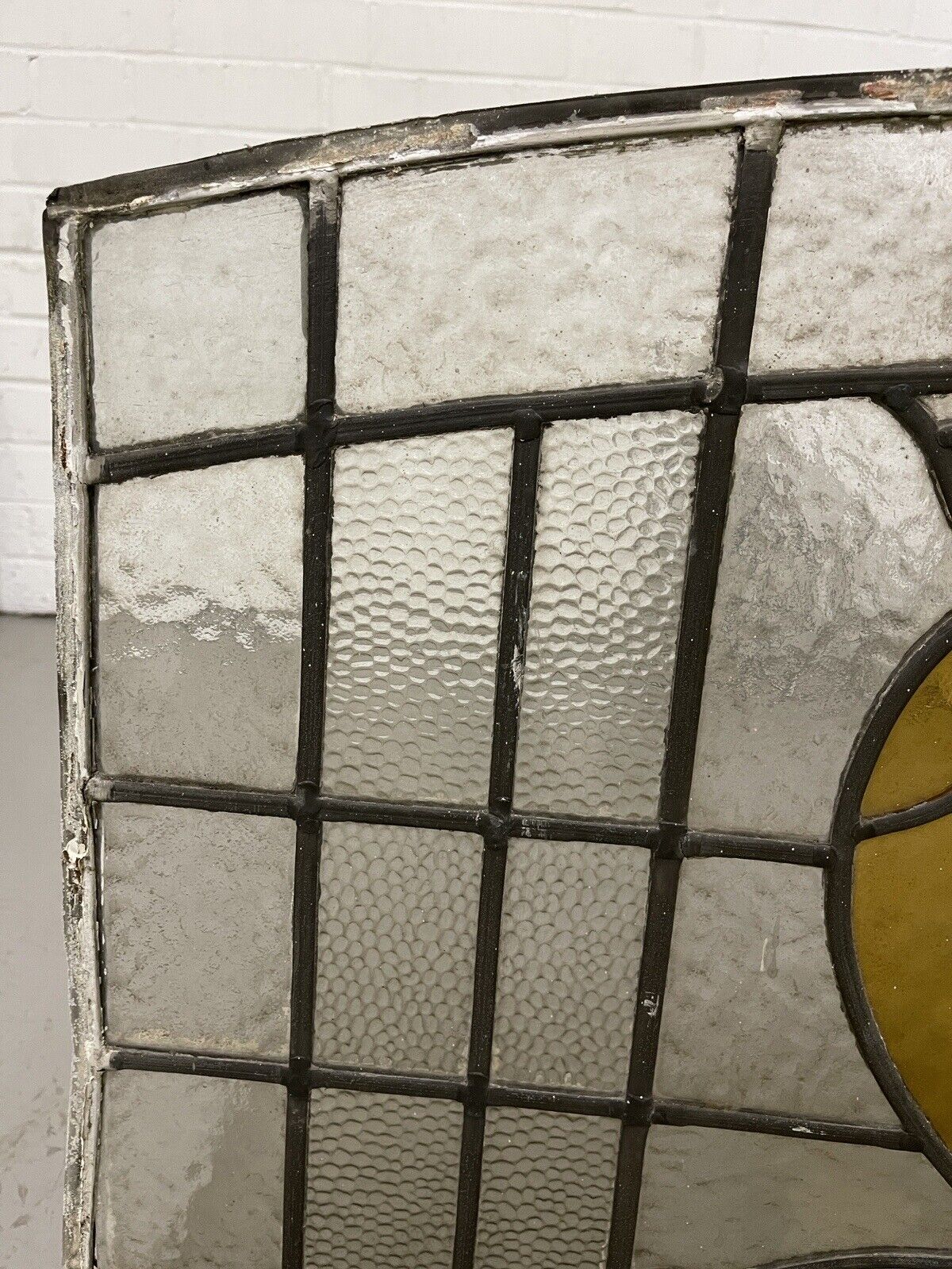 Reclaimed Fanlight Leaded Light Stained Glass Art Nouveau Window Panel