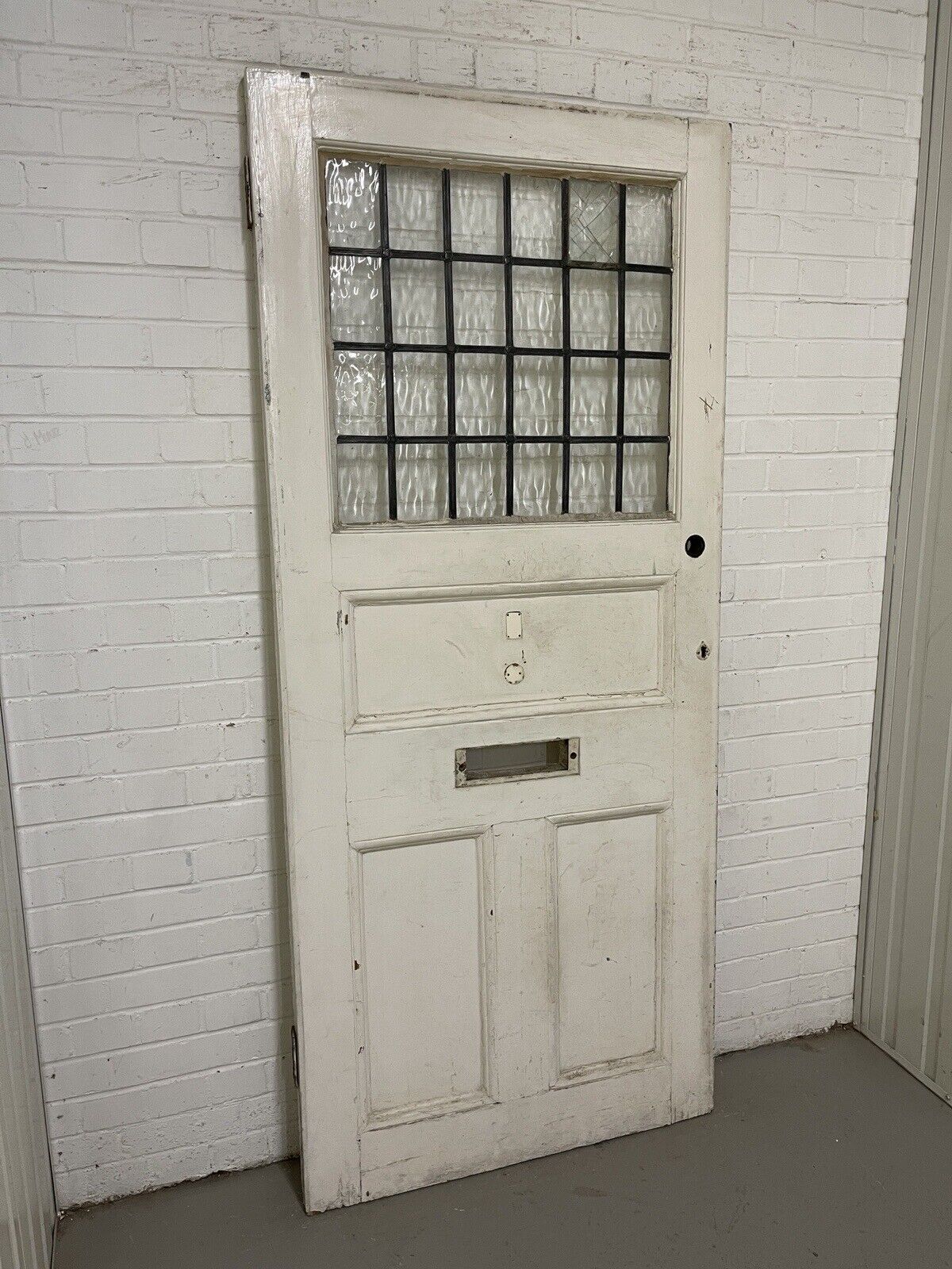Reclaimed Leaded Light Victorian Edwardian Wooden Front Door 1980 1985 x 874mm