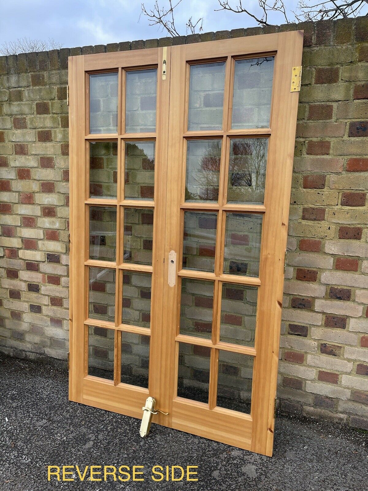 Internal French Bevelled Single Panel Glass Inter Locking Wooden Double Doors