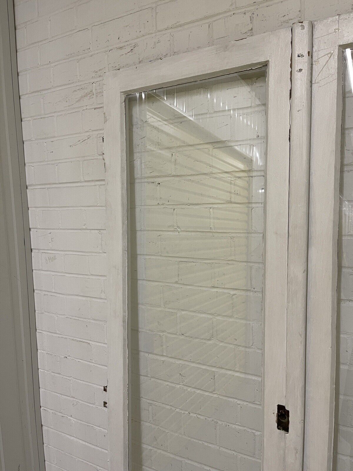 Reclaimed Old French Single Panel Glass Wooden Double Doors 1965 x 1170mm