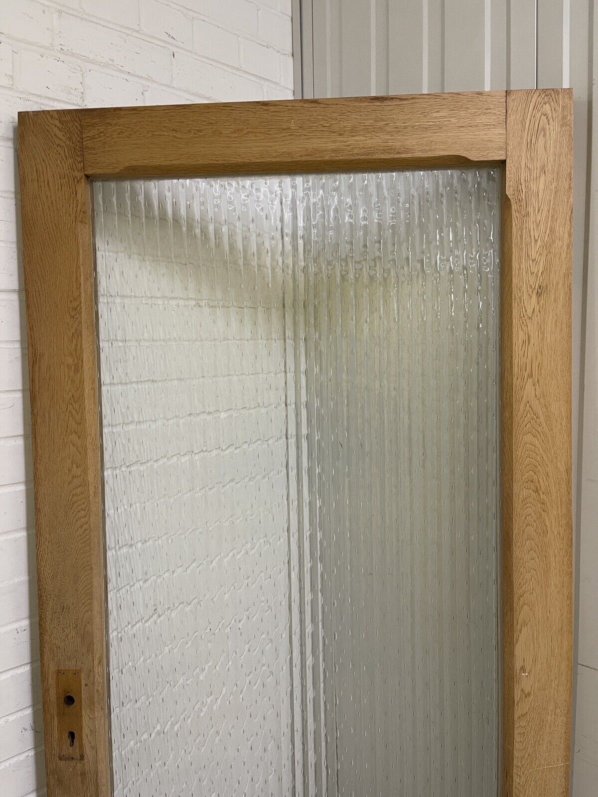 Reclaimed  Reeded Glass Internal Arts and Craft Door 1960 or 1970 x 835mm