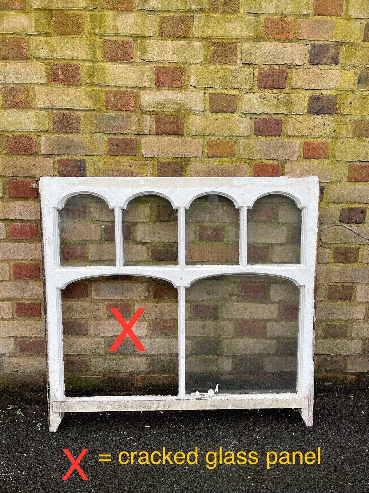 Reclaimed Old Edwardian Arch Sash Wooden Window 985 x 930mm
