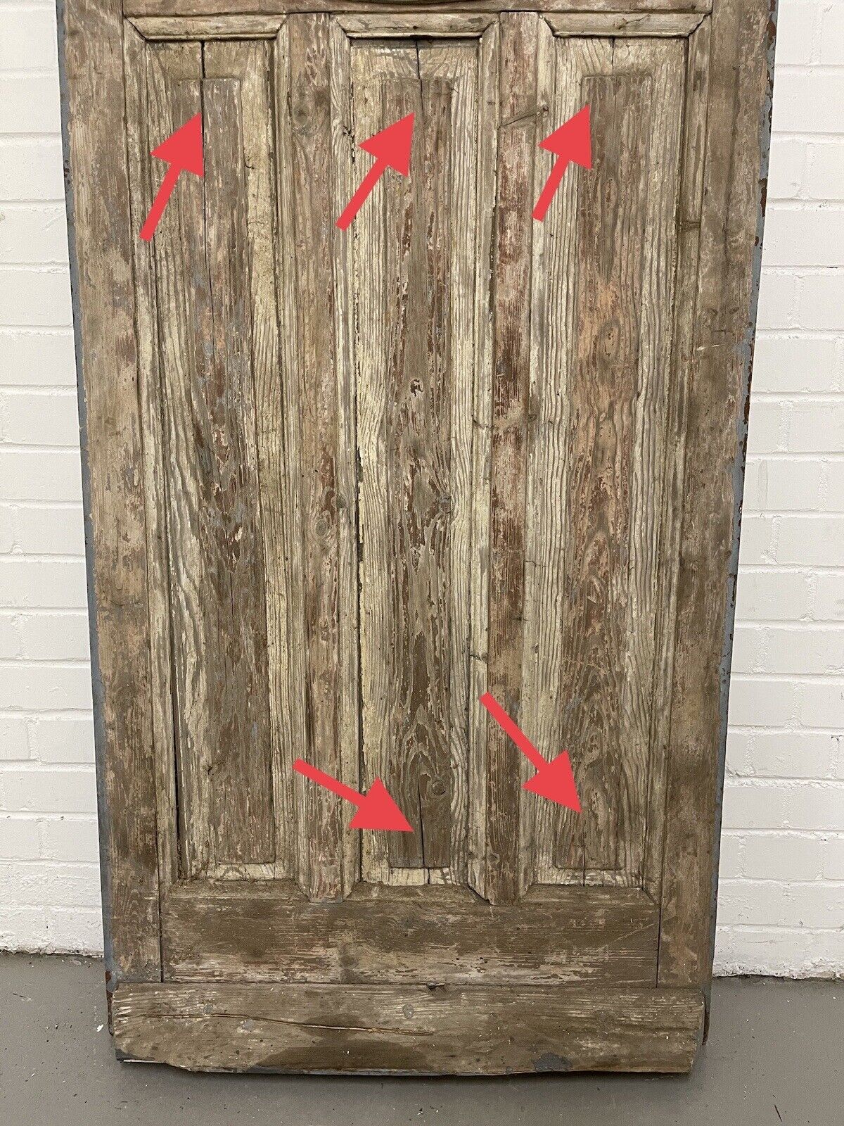 Reclaimed Old Edwardian Victorian Wooden Panel Front Door 2030mm x 800mm