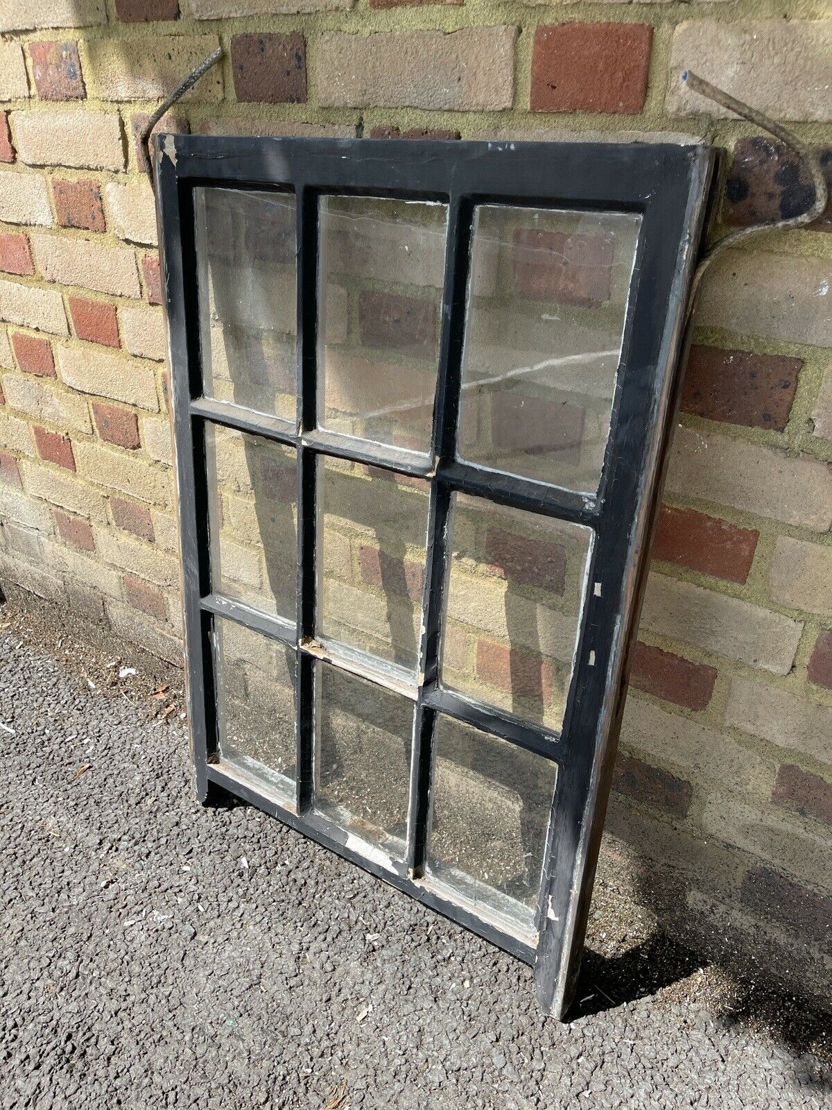 Reclaimed Old Georgian 9 Panel Wooden Window 610 x 900mm