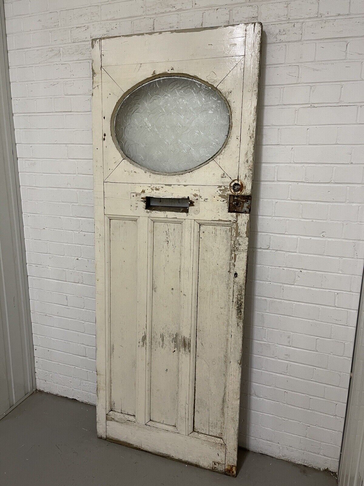 Reclaimed Old 1930s Edwardian Wooden Panel Front Door 1990 Or 1985mm x 755mm
