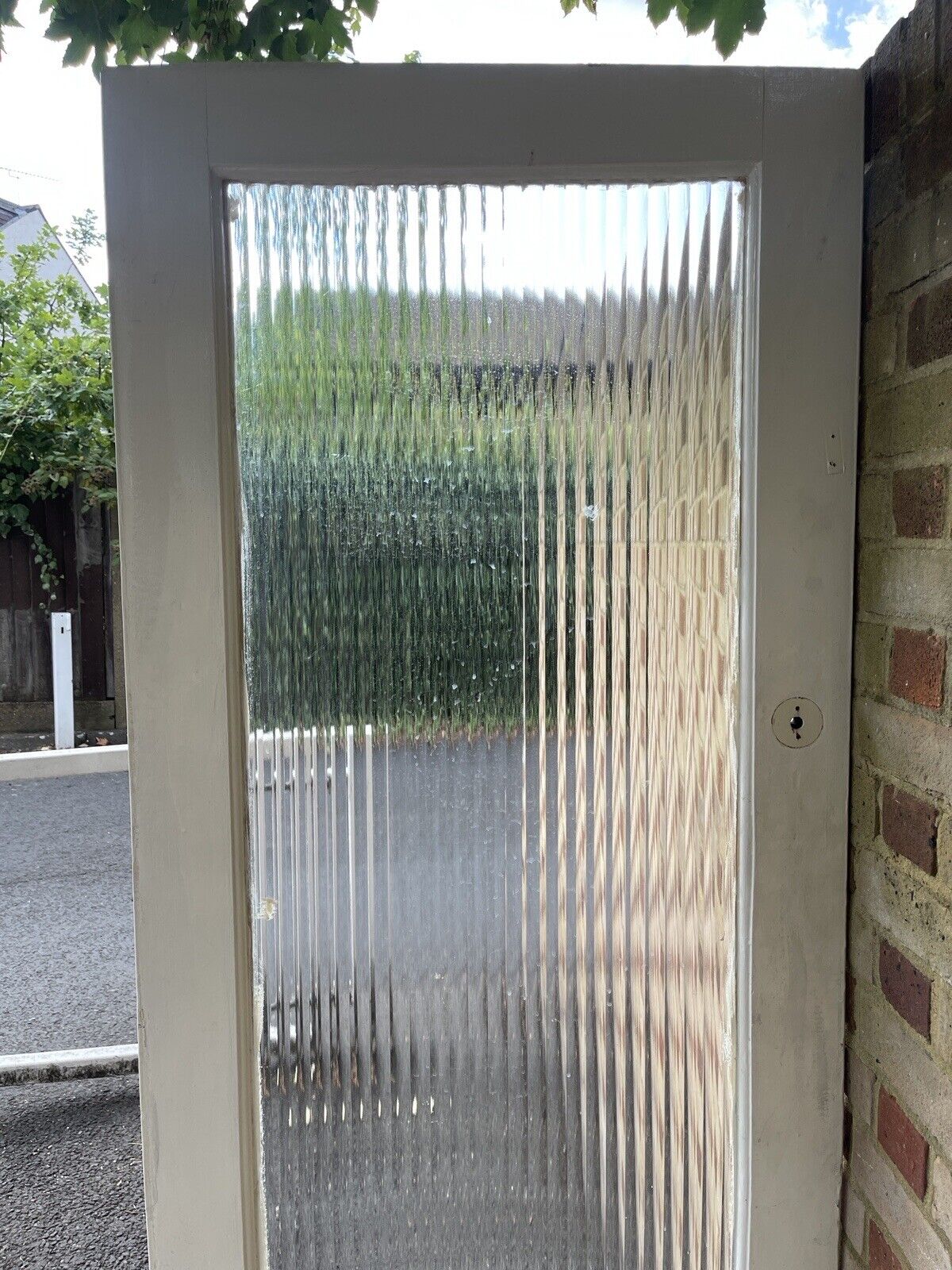 Reclaimed Reeded Glass Internal Or External Door 1975 x 763mm