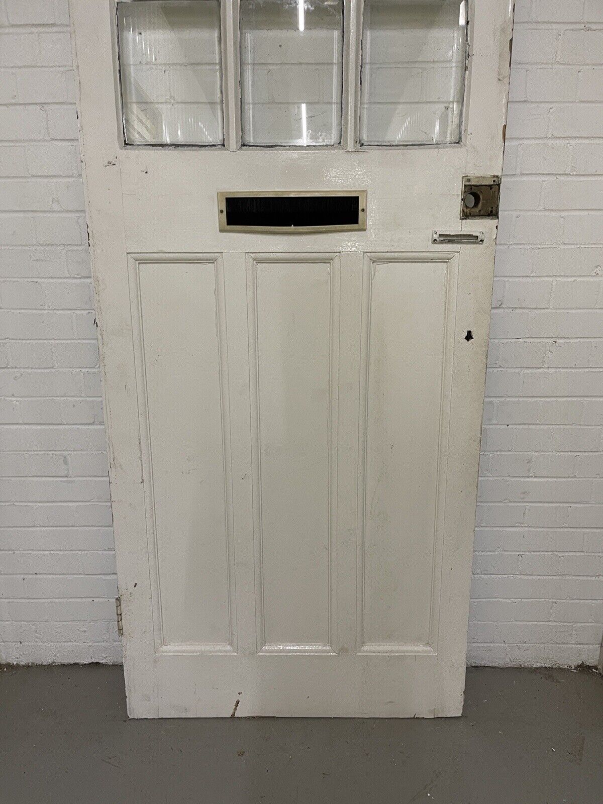 Reclaimed Edwardian Wooden Panel External Front Door 2130 or 2135 x 910mm