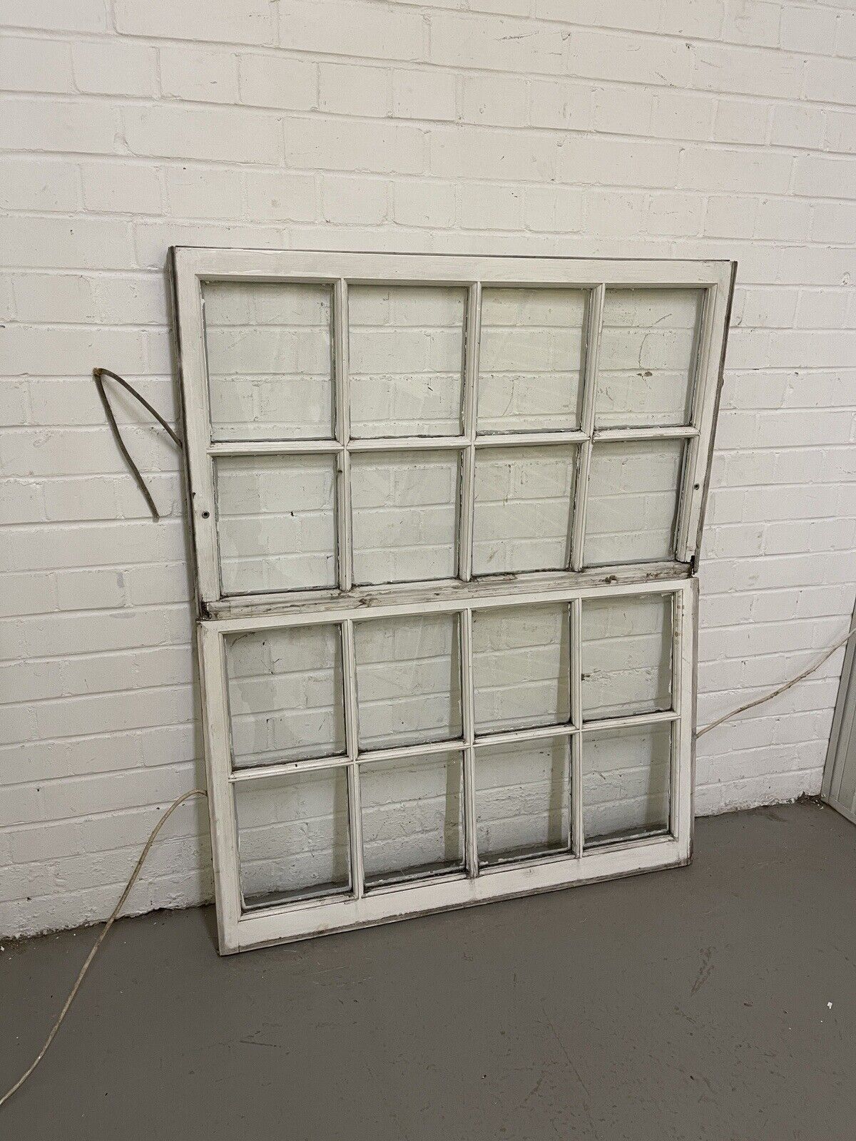 Pair Of Reclaimed Georgian 8 Panel Wooden Panel Sash Window 963x585 965x605