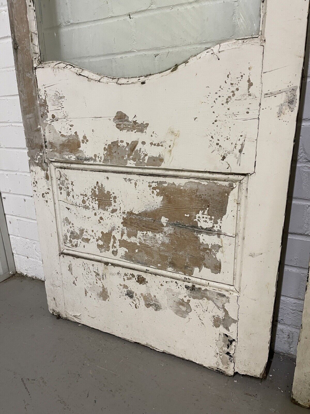 Reclaimed Georgian French Single Panel Glass Wooden Double Doors 2040 x 1245mm